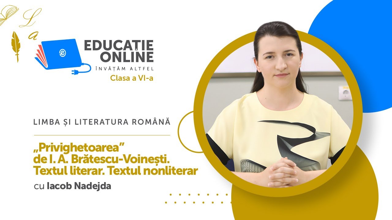Limba și literatura română, Clasa a VI-a, „Privighetoarea” Textul literar. Textul nonliterar