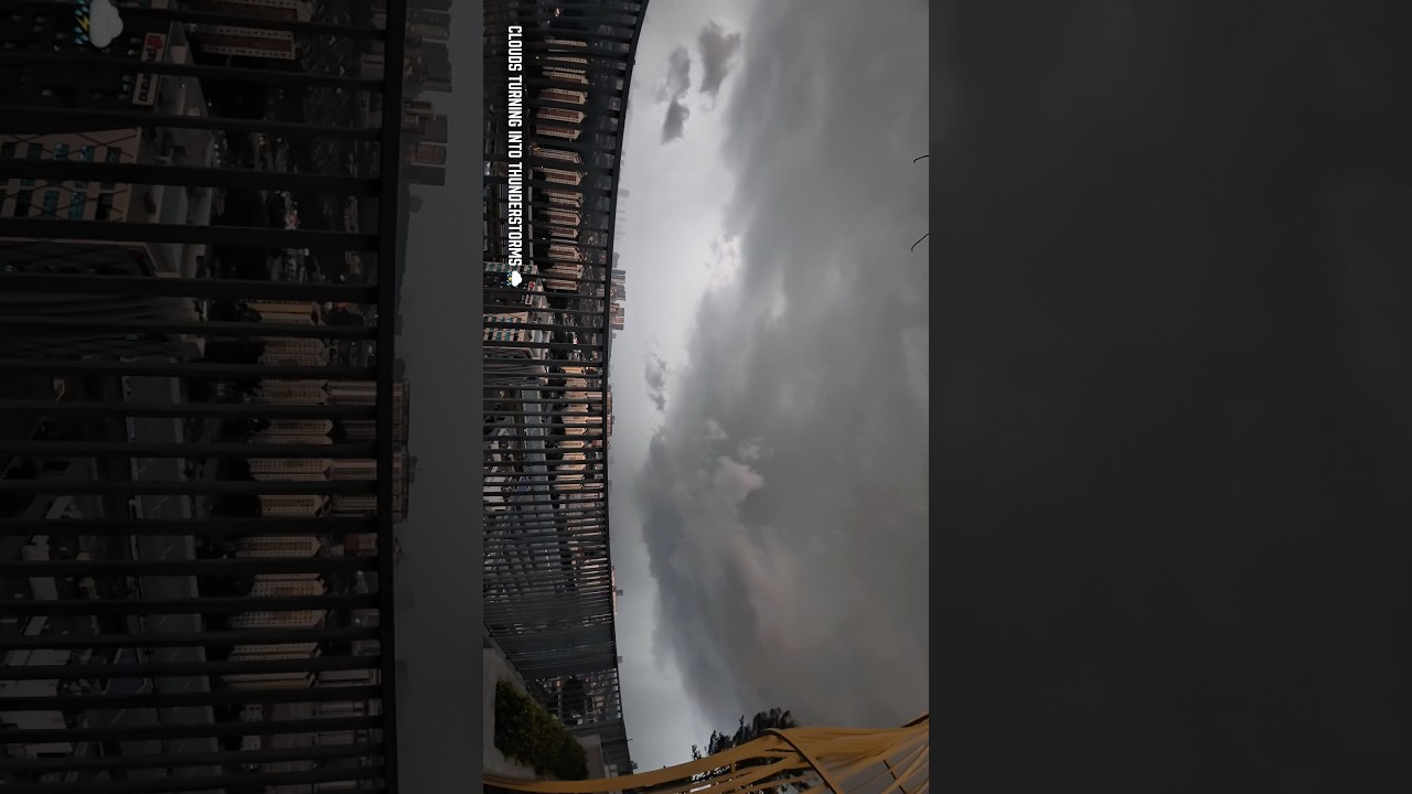 Massive Thunderstorm in Kuala Lumpur 🌩️ | Heavy Rain & Lightning Over the City | 4K Shorts #travel