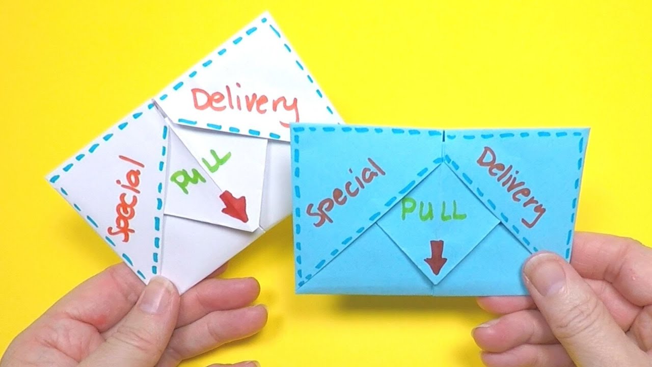 DIY Surprise Message Card for Fathers Day | Pull Tab Origami Envelope