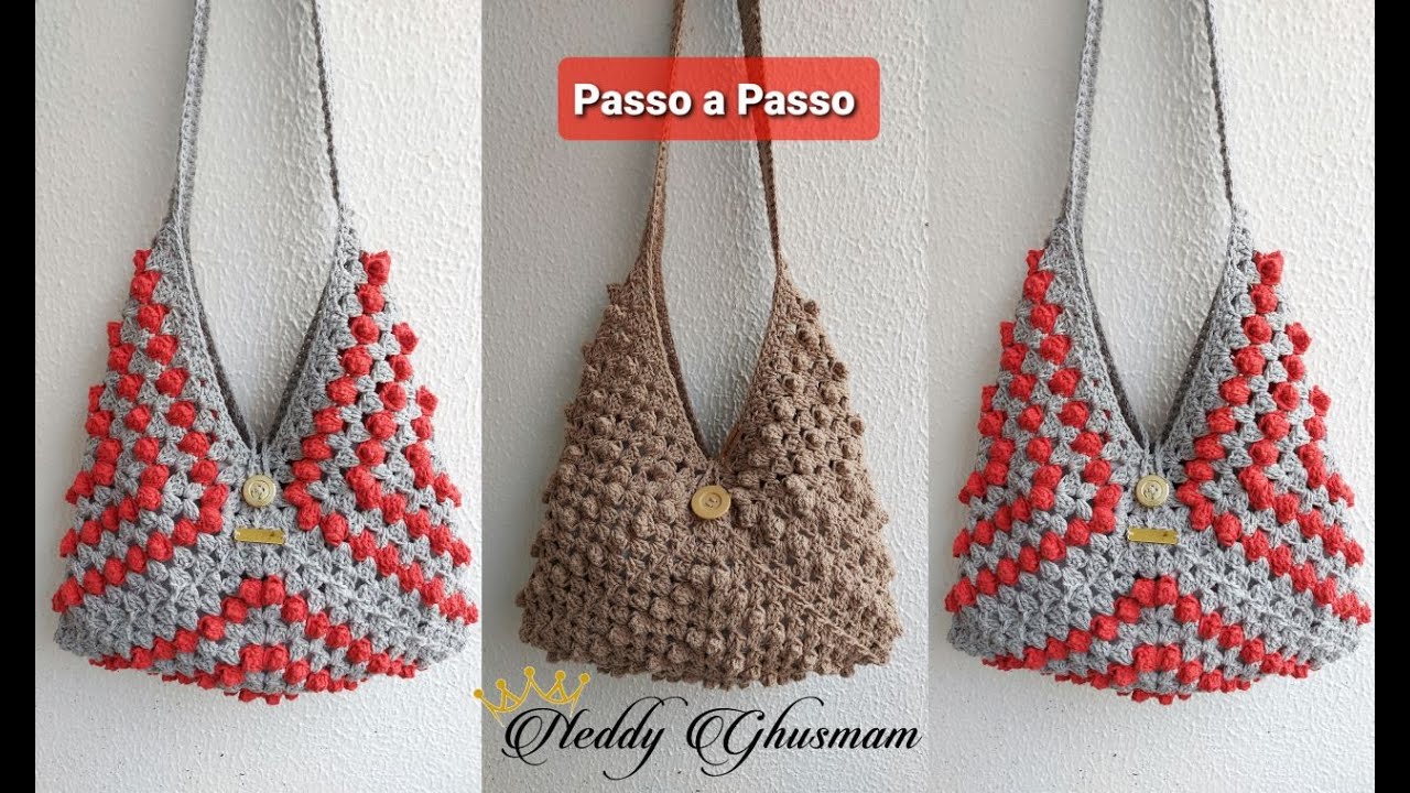Bolsa  de Crochê Econômica -Sacola de Crochê Passo a Passo Prof Neddy Ghusmam