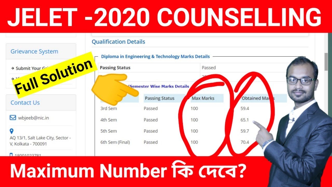 JELET COUNSELLING 2020 NUMBER PUTTING SOLUTION (Maximum Number & Obtained Numbers কি দেবে)