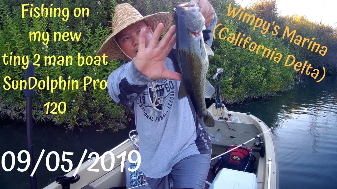 Bass Fishing on Sundolphin Pro 120 at California Delta (Wimpy)