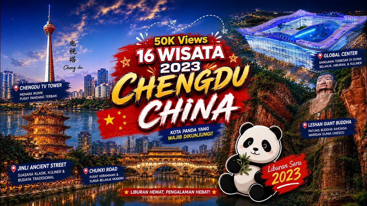 14 Tempat Wisata Terpopuler di CHENGDU - CHINA , No. 1, 5 dan 13 paling terkenal Tahun 2023
