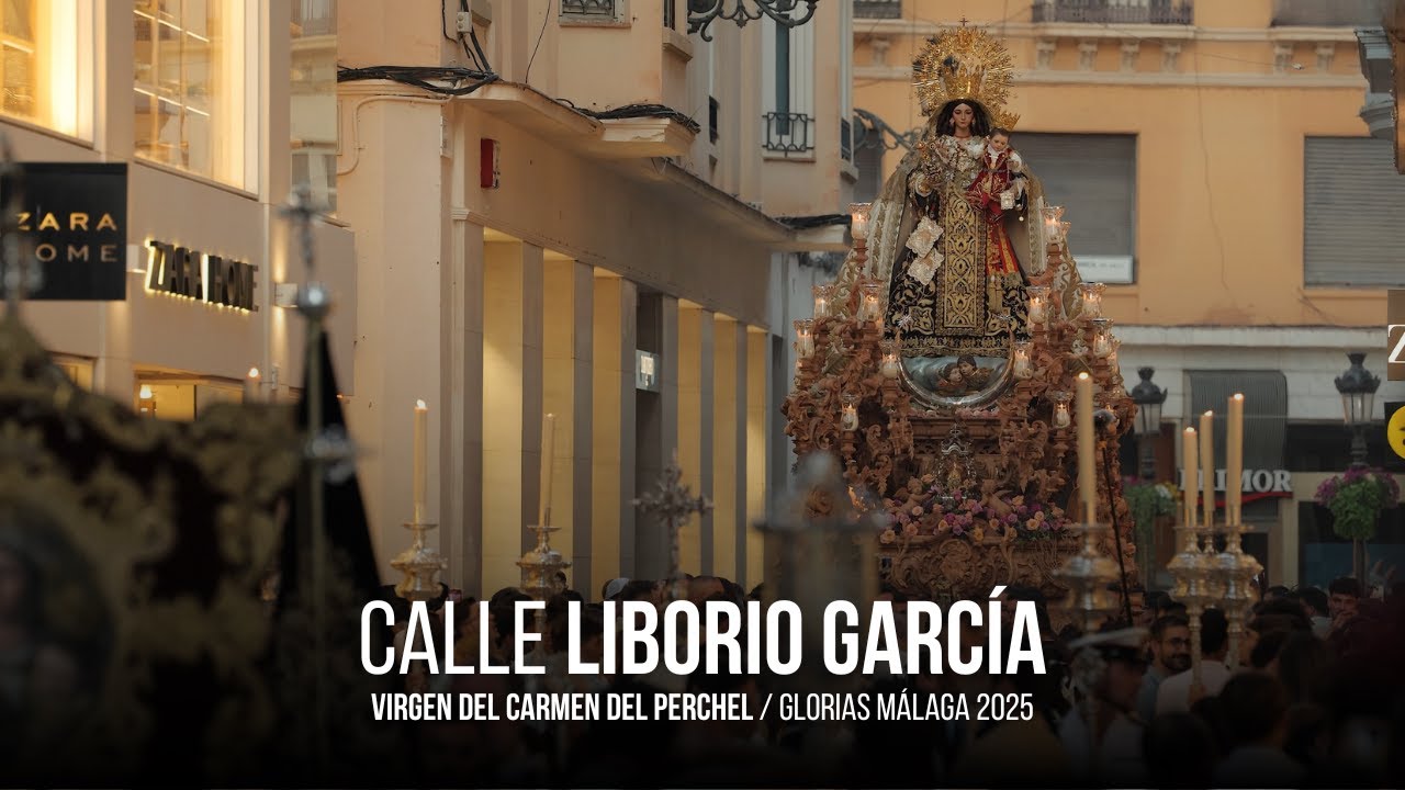 4K | Calle Liborio García - Virgen del Carmen del Perchel | Glorias Málaga 2025