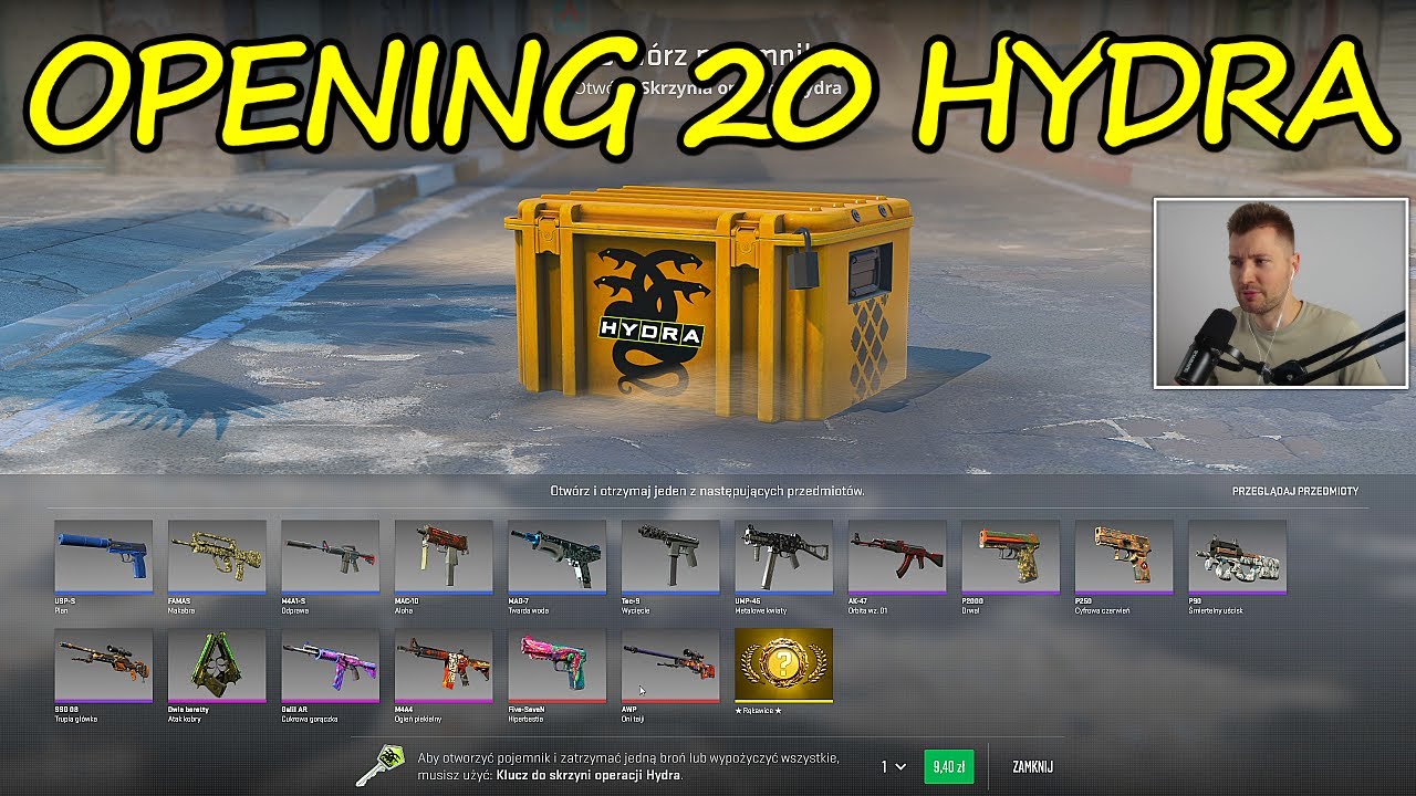 Otworzyłem 20 skrzynek Hydra w CS2 vs na csgoskins! | Mervo