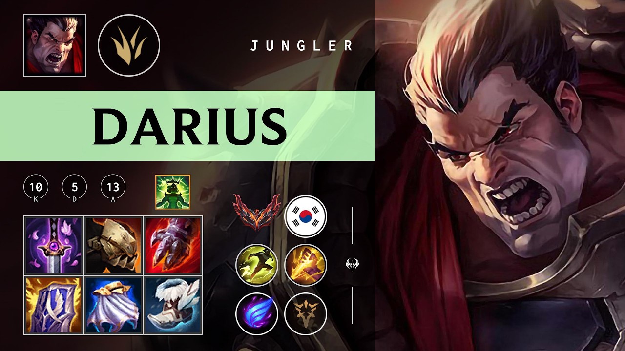Darius Jungle vs Kindred - KR Grandmaster Patch 26.05