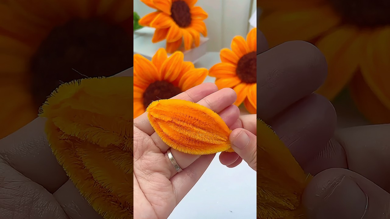DIY pipe cleaner sunflower#handmade #diy #gift #diyflower #diycrafts #flowercraft #flower #fyp