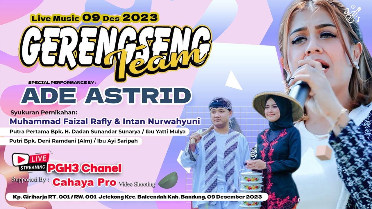 LIVE ADE ASTRID - RESEPSI PERNIKAHAN RAFLY SUNANDAR PGH3 - GIRIHARJA BANDUNG #putragiriharja3