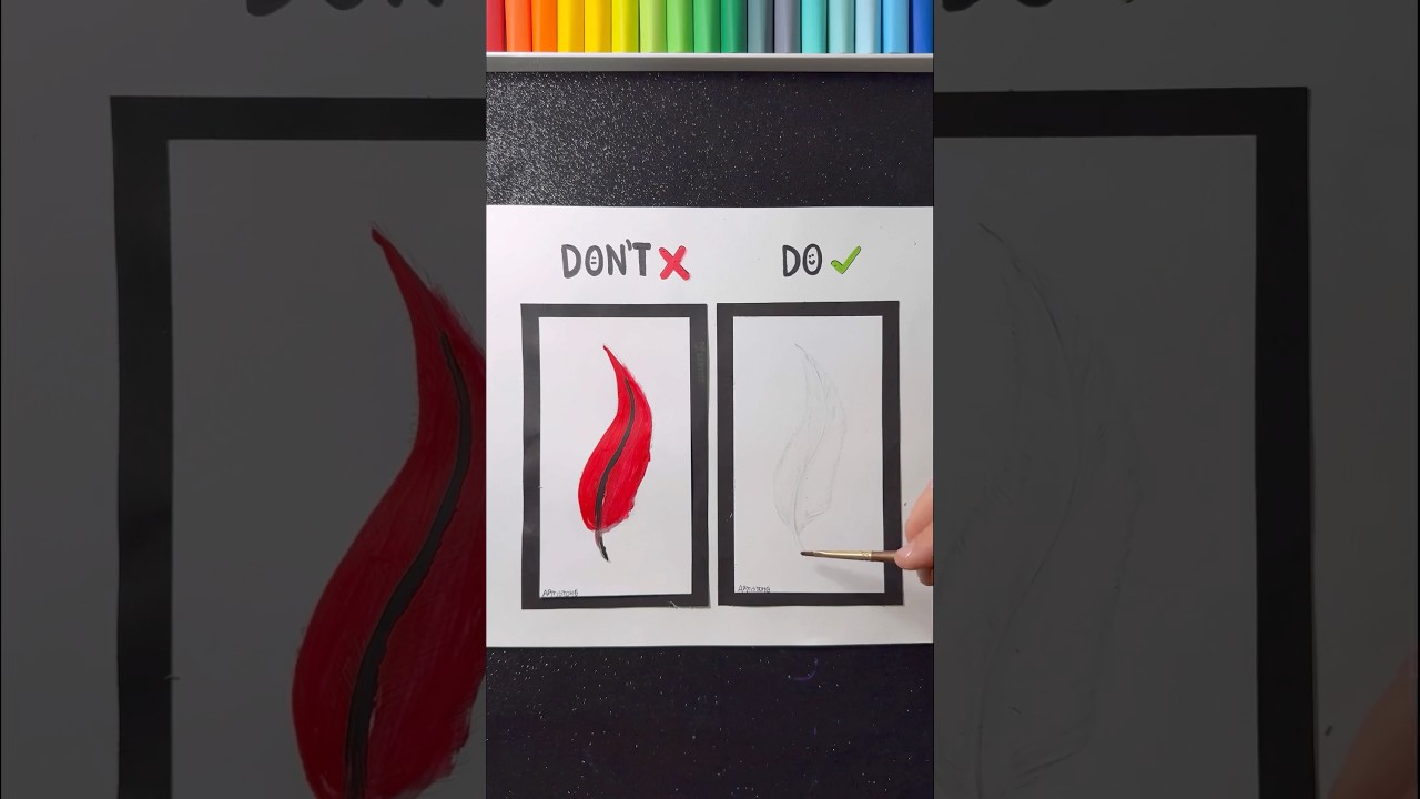 How to Paint a Realistic Feather with Acrylics! 🤔✨🪶 Easy Art! 🤩 #art #painting #feather