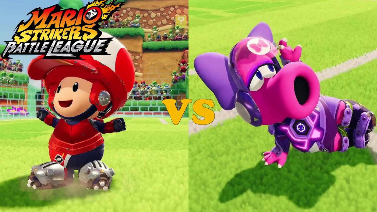 Mario Strikers: Battle League - Team Toad vs Team Birdo - Mushroom Hill