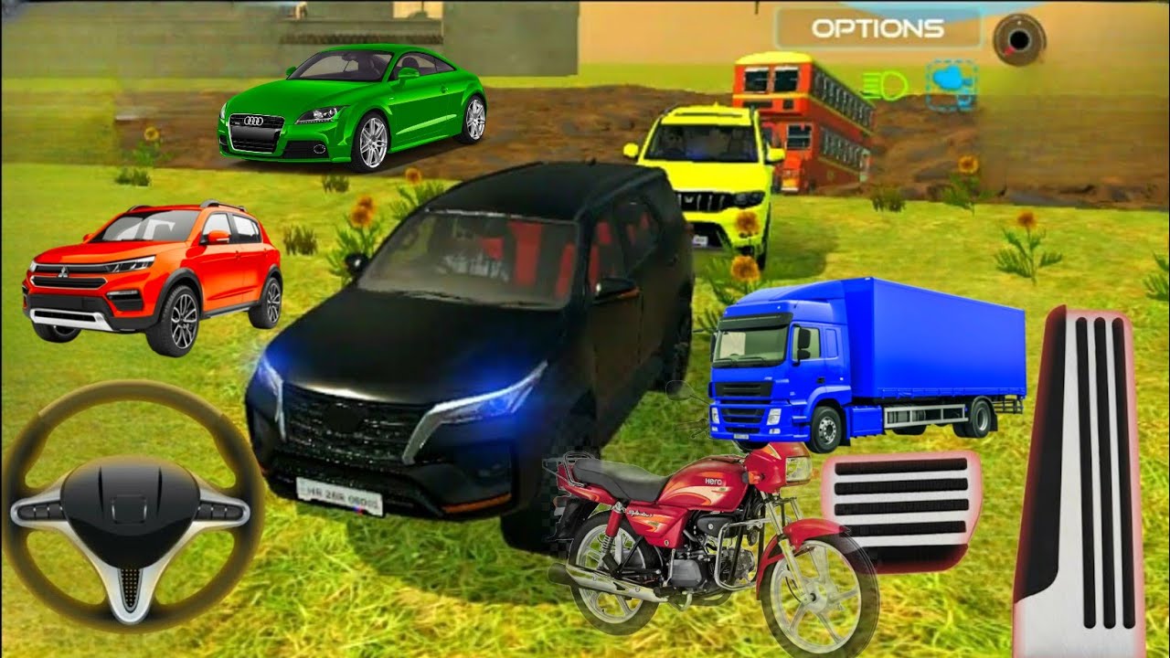 😂😫Three Cars Fortuner, Scorpio n, balero, Rescue By Big Bus In Mud Road ||#gaming #gameplay
