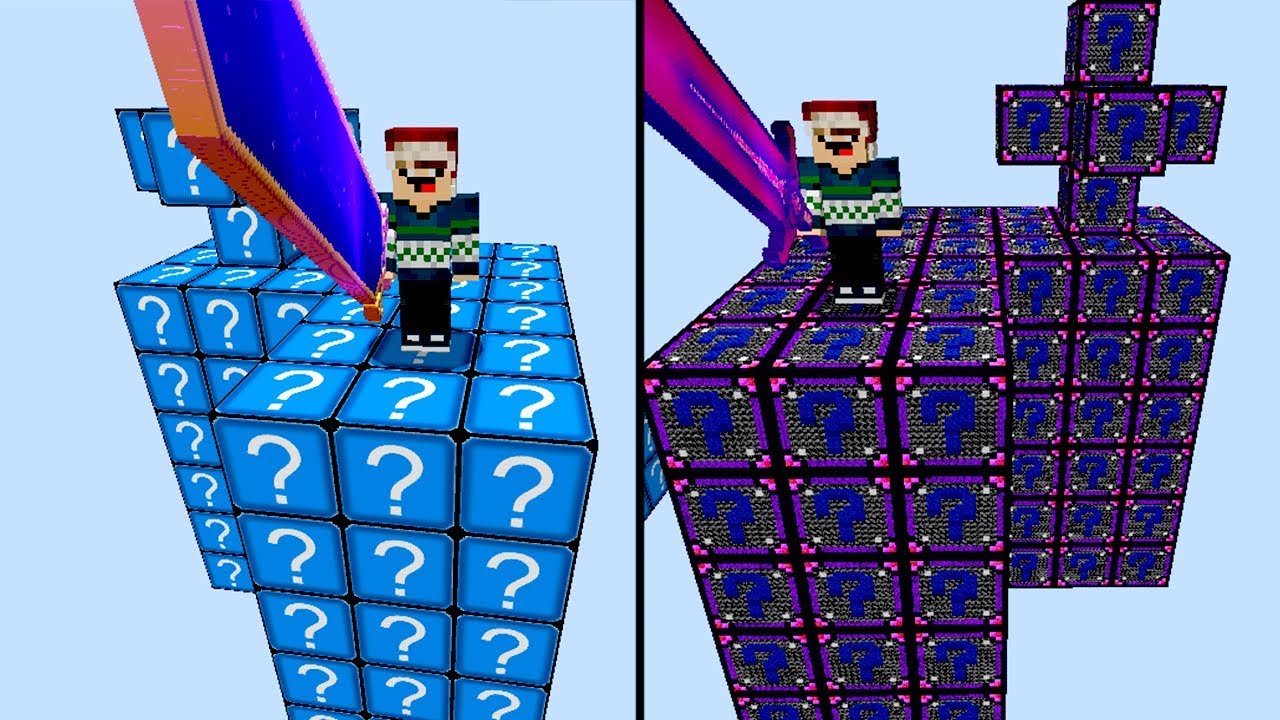ILHA AZUL vs ILHA DO CHAOS (MINECRAFT ILHA LUCKY BLOCK)