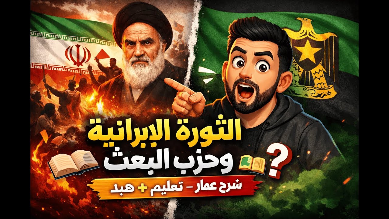 مقطع شرح لعمار عن الثورة الايرانية وحزب البعث مقطع تعليمي لعمار وسعود الكلب اتوطاه واغلب هالمقطع هبد