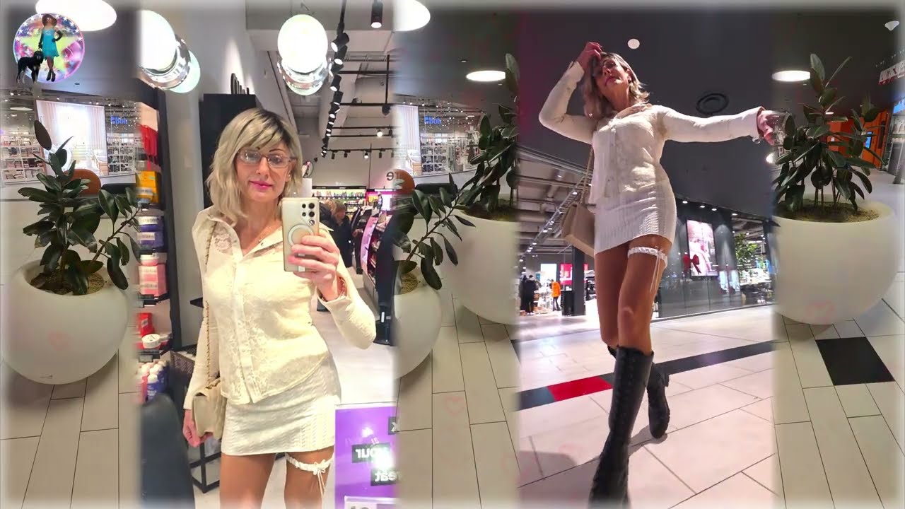 2026.02.03 MTF🐈 Strømmen Storsenter🐳 White Lace Blouse Sweater Dress💋 Boots👠Aurora Victoria Maxwell💝
