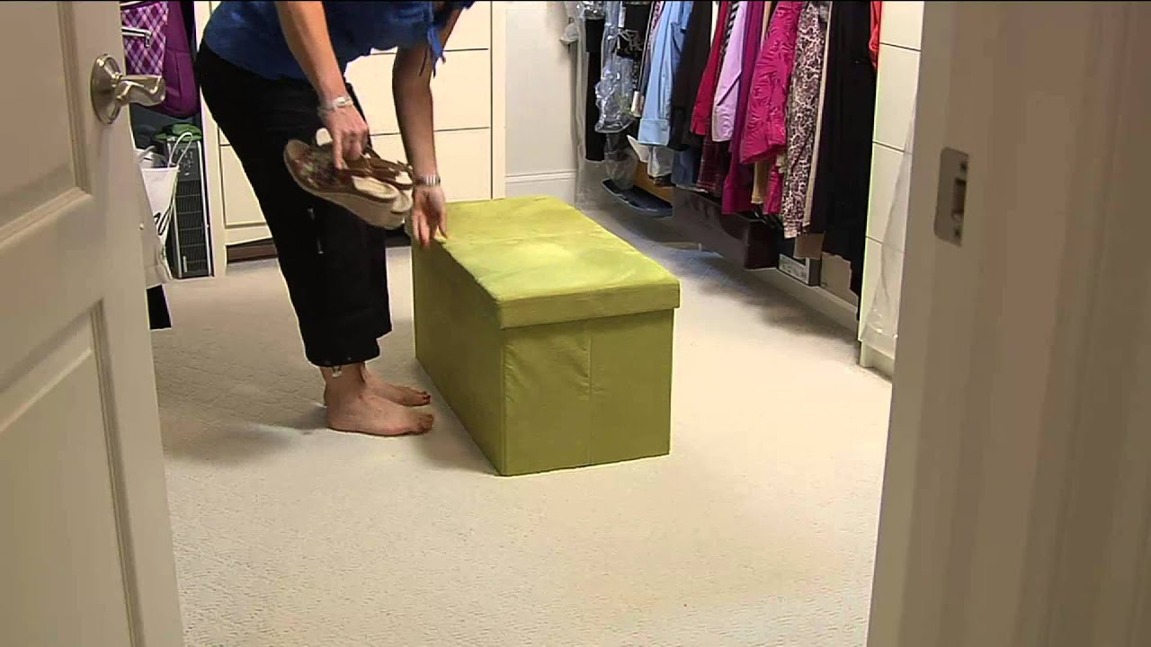 Microsuede 30" Folding Storage Bench by FHE with Courtney Cason