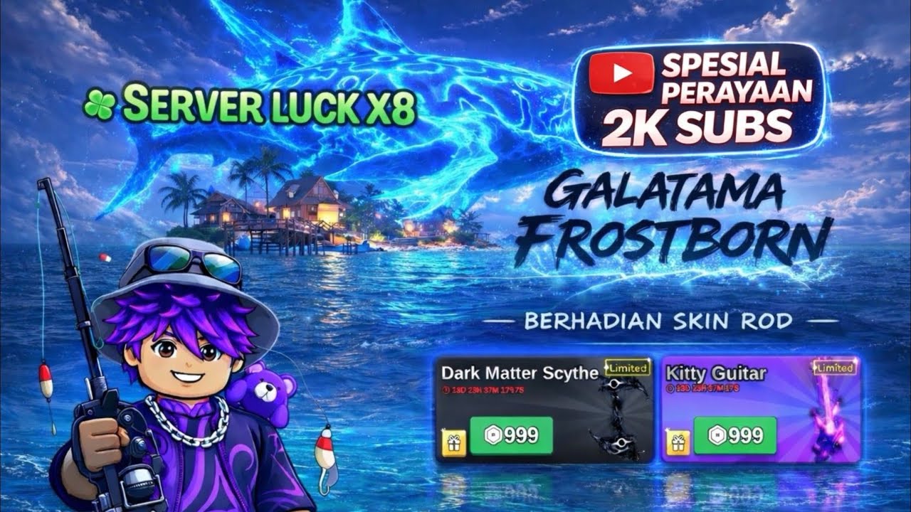 🔴 FREE BOOST X8 D15 RAMADHAN!! GALATAMA BERHADIAH SKIN ROD LIMITED!! Fish It - Roblox