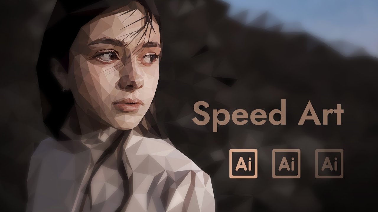 Low poly portrait. Adobe Illustrator Tutorial & Speed art