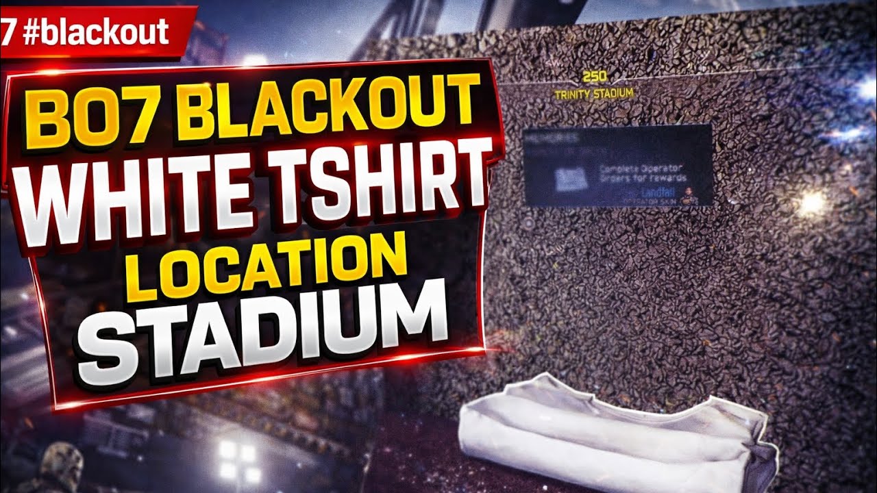 Место проведения матча BO7 в белой футболке Blackout на стадионе #bo7 #blackout
