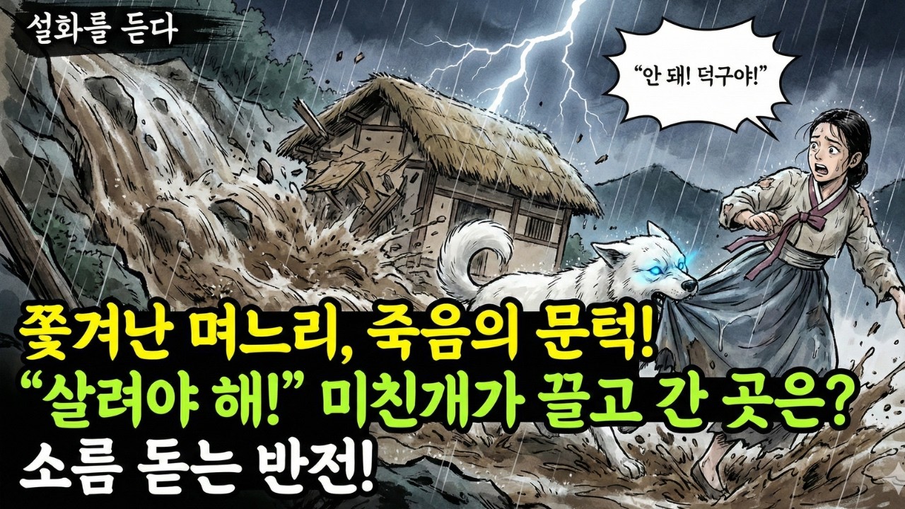 [설화를 듣다] 쫓겨난 며느리 바짓가랑이 물고 늘어진 미친 개... 그날 밤 쏟아진 '이것'에 소름 | 듣다 | 오디오북 | 야담 | 야설 | 옛날이야기 |