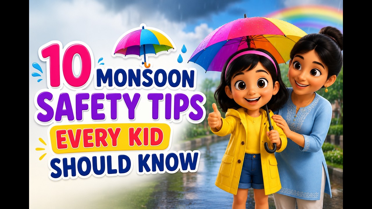 ☔ 10 Monsoon Safety Tips Every Kid Should Know | Rainy Season Safety for Kids | Educational Video