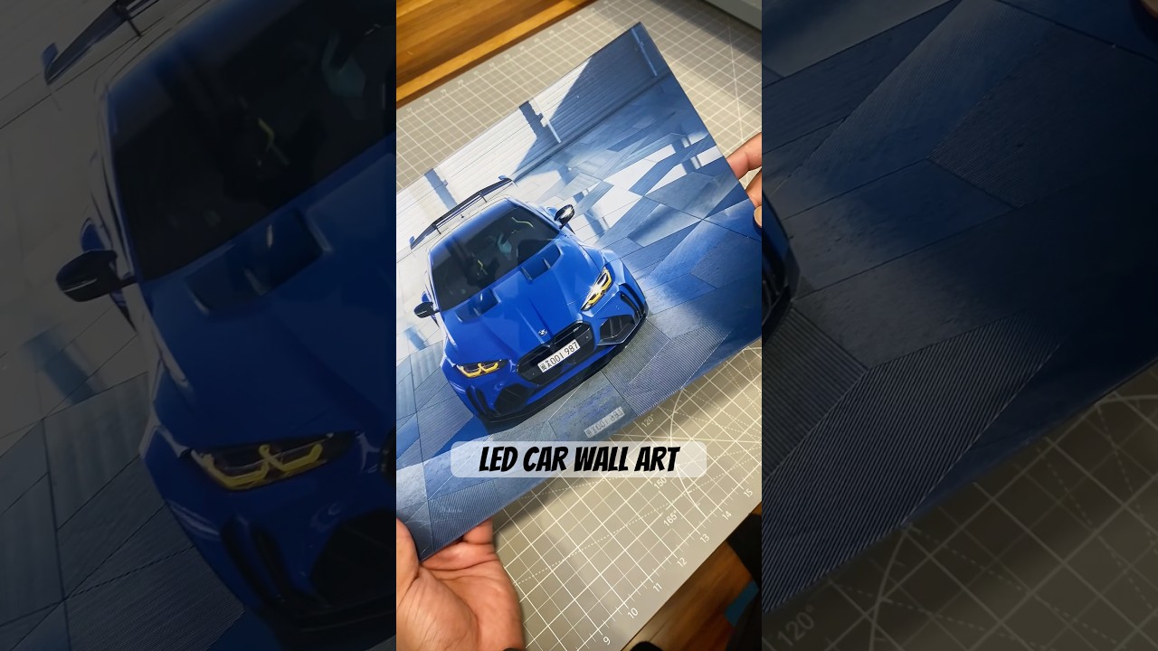 Making a custom car LED wall art! #acrylicsigns #ledsigns #wallart