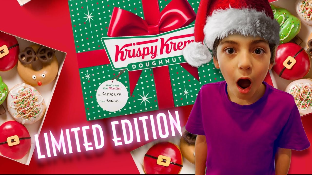 Krispy Kreme | FUNNY KIDS DESSERT REVIEW | Christmas 2025 #krispykremedoughnuts