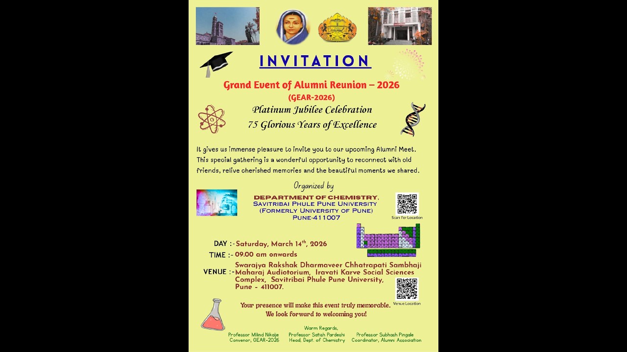 SPPU : Department of Chemistry - Grand Event of Alumni Reunion -2026