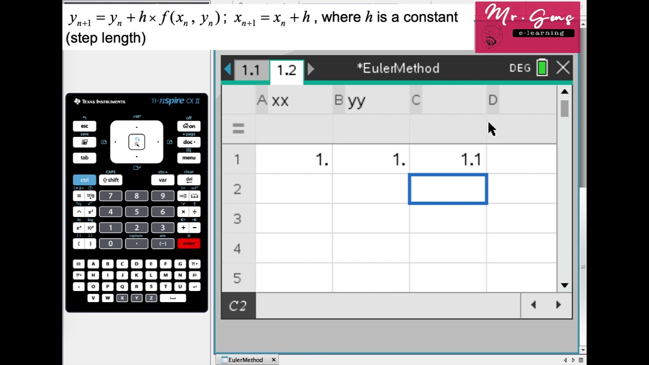 Nspire Tutorial #7 Euler's Method in 3 minutes