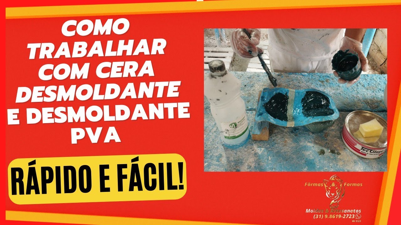 Como trabalhar com cera desmoldante e desmoldante PVA. Rápido e fácil!!