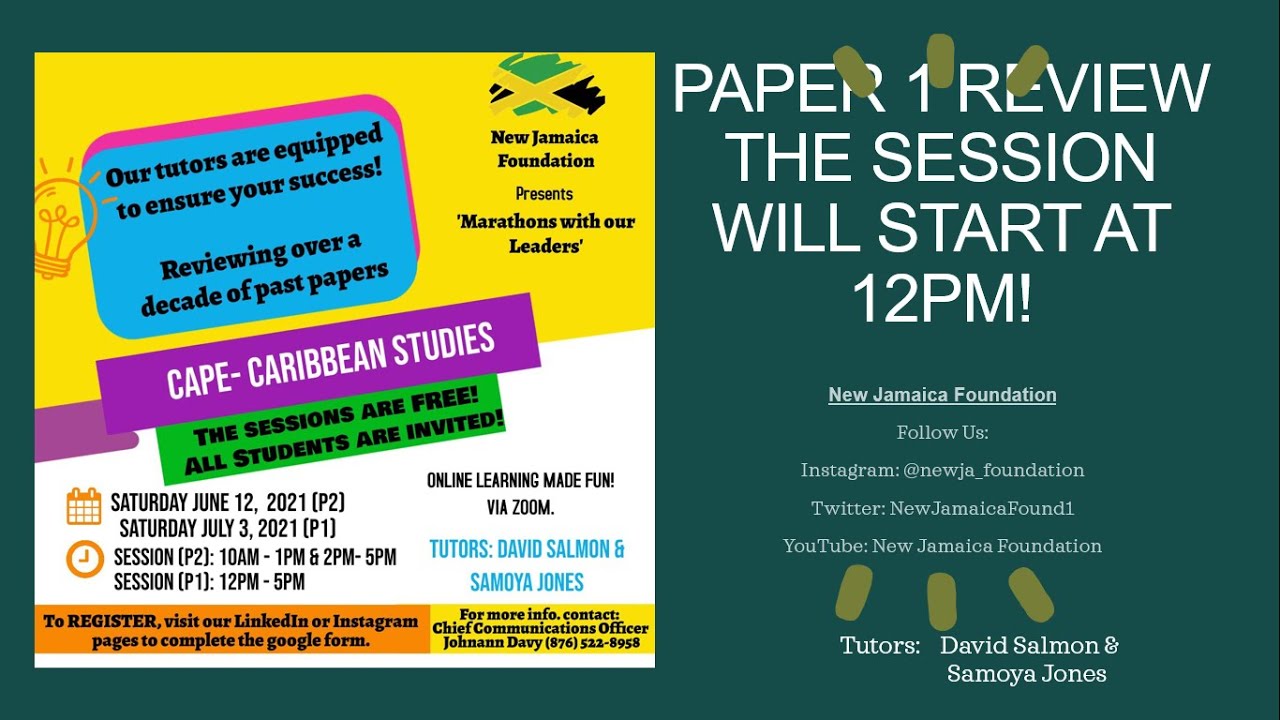 CAPE Caribbean Studies Paper 1 Review Session