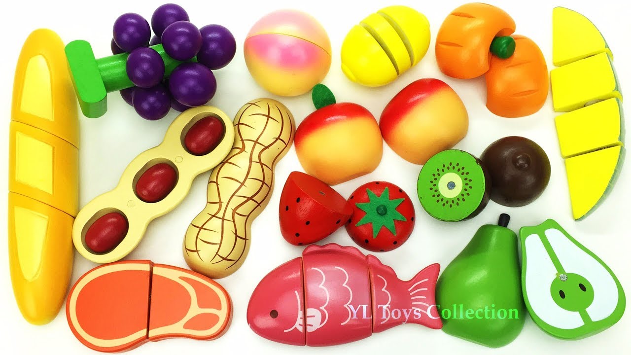 Fun Learning Names of Melon Peanuts Wooden Cutting Toys Education videos for Kids