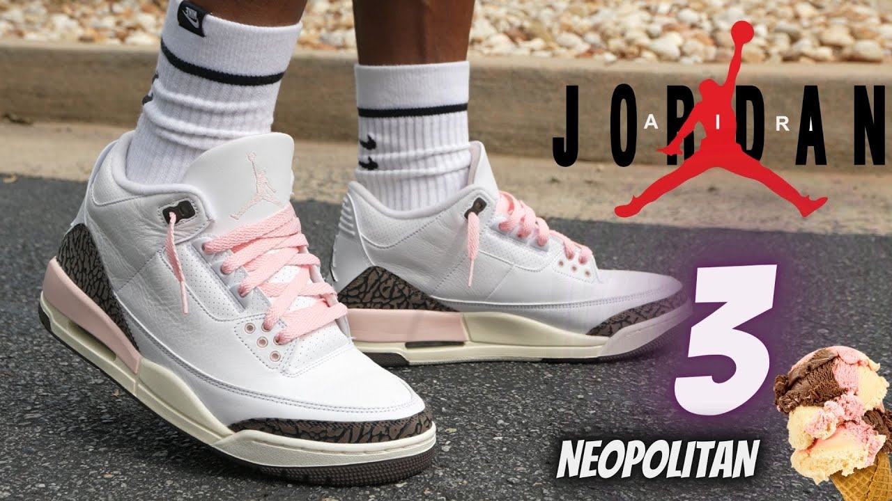 JORDAN 3 NEOPOLITAN DETAILED REVIEW & ON FEET W/ LACE SWAPS