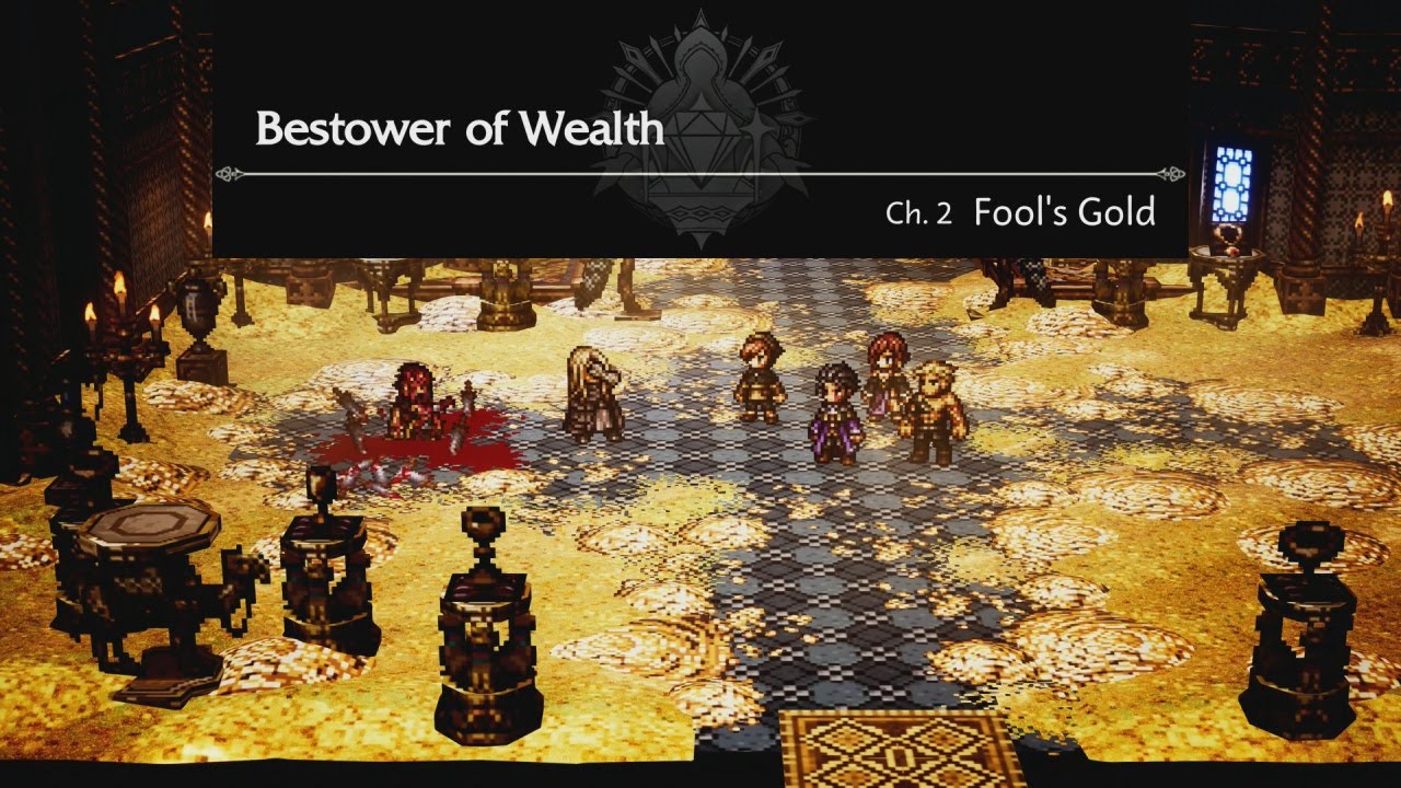 Octopath Traveler 0 playthrough Part 55 Bestower of Wealth CH.2 Boss Judah the Believer and Aide x2