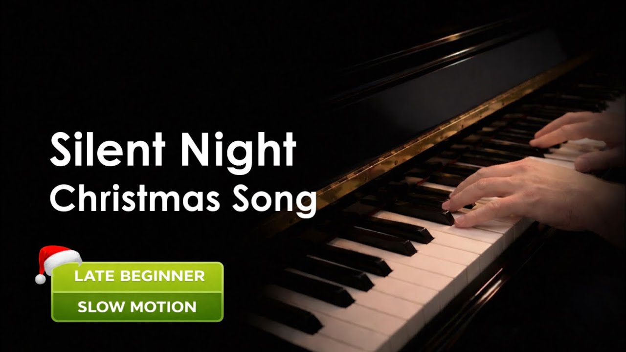 How to play the Christmas Song “Silent Night” on the Piano? Slow Motion Tutorial!