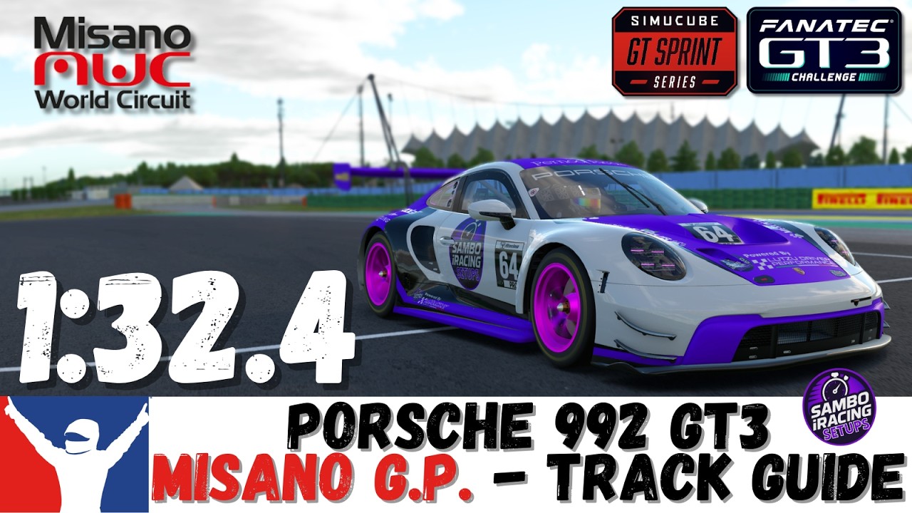 iRacing Porsche GT3 Misano Guide 1:32.4 Porsche GT3 Misano Track Guide