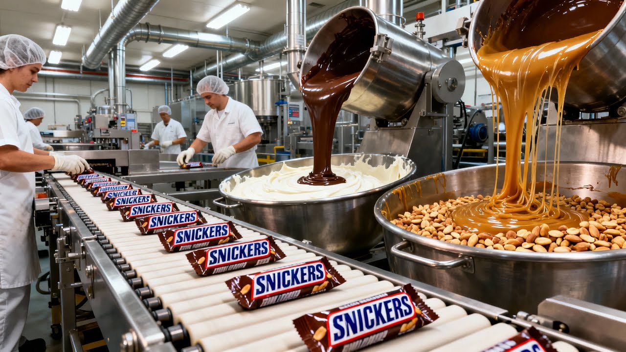 Inside the Modern Snickers Factory | How Millions of Snickers Bars Are Made Every Day (Full Process)