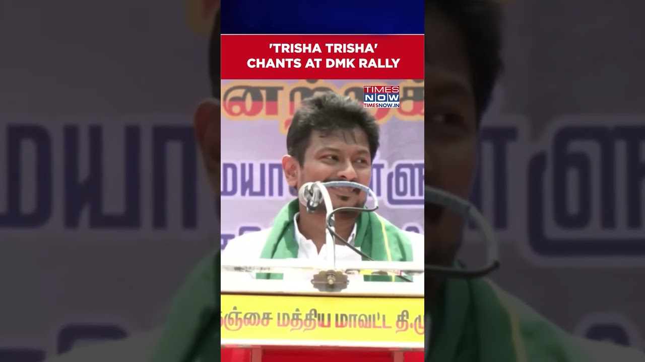 DMK Cadre Chants 'Trisha Trisha At Udhyanidhi's Rally, Junior Stalin Plays Along, Smirks #shorts