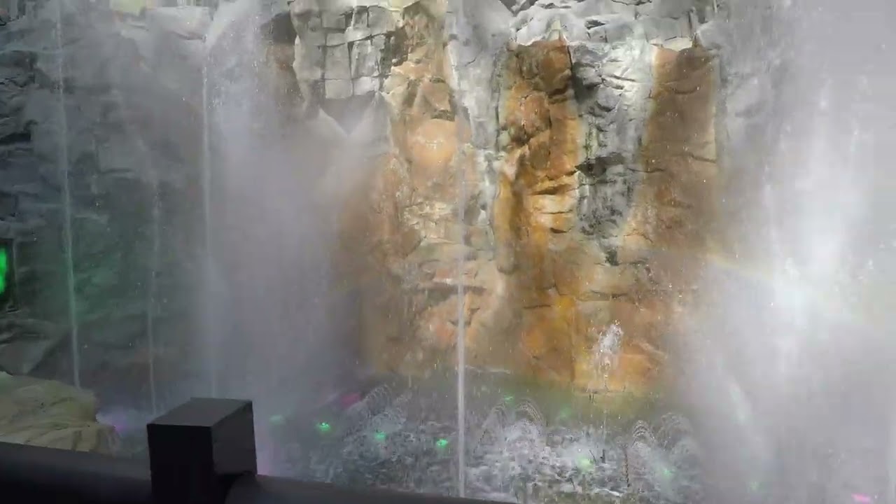 The laser light show at Sams Town in Las Vegas, before and after.