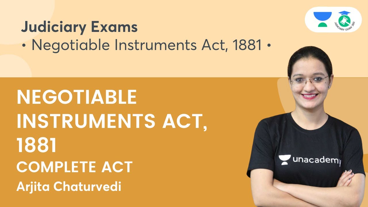Negotiable Instruments Act, 1881 | Quick Revision for RJS | Complete Act Part-1| Arjita Chaturvedi
