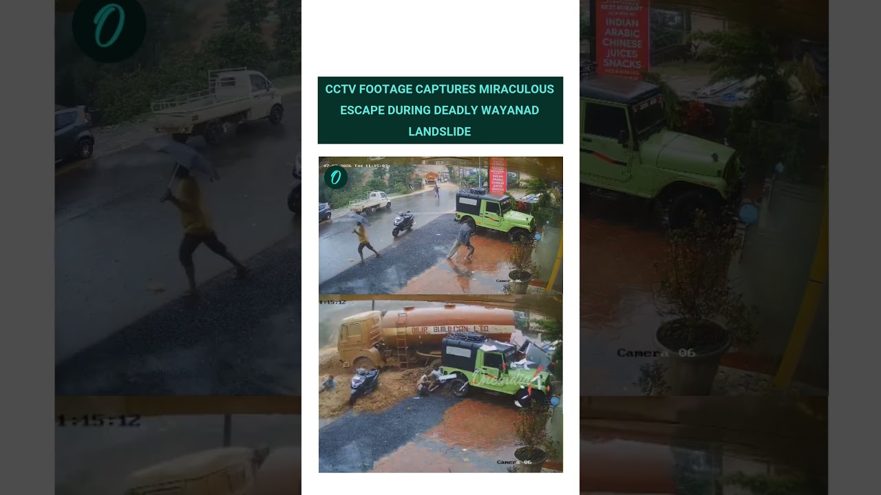 Dramatic CCTV Footage Shows Narrow Escape In Wayanad