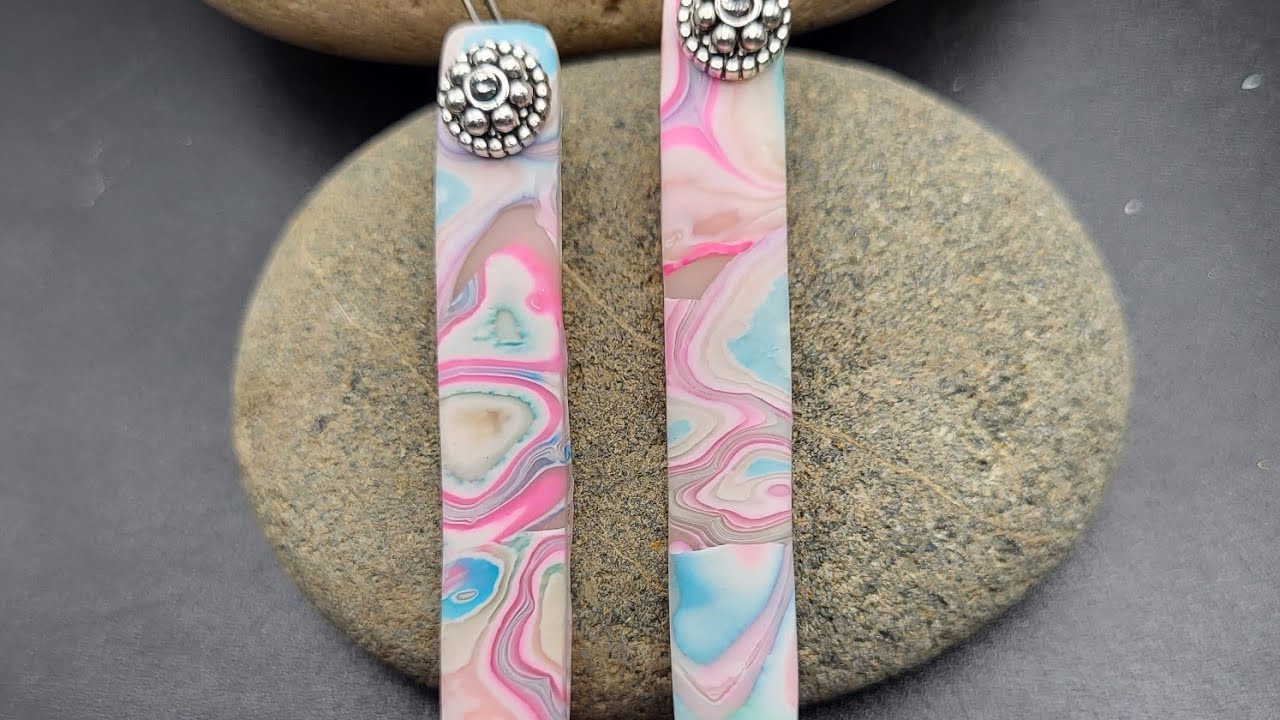 Alcohol ink and translucent polymer clay mokume gane