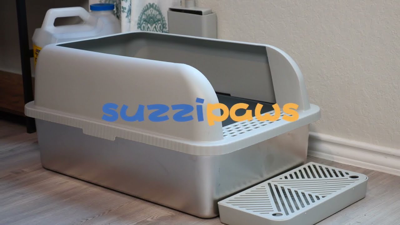 Enclosed Stainless Steel Cat Litter Box Extra Large Litter Box for Big Cats