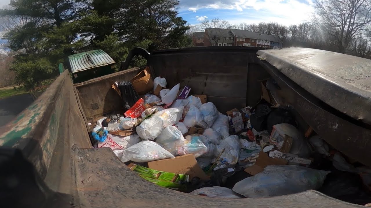 Garbage truck at work