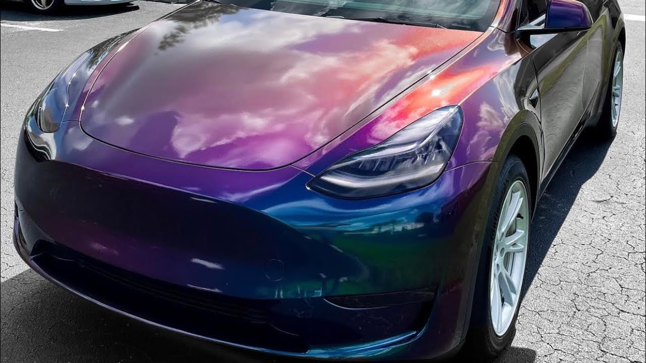 TESLA MODEL Y WRAPPED IN 3M DEEP SPACE | COLORSHIFT FILMS