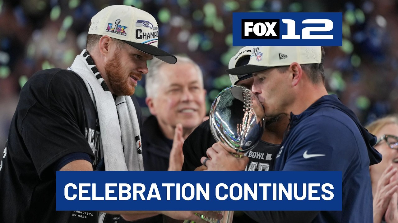 Seahawks celebrate Super Bowl victory over Patriots, await championship parade