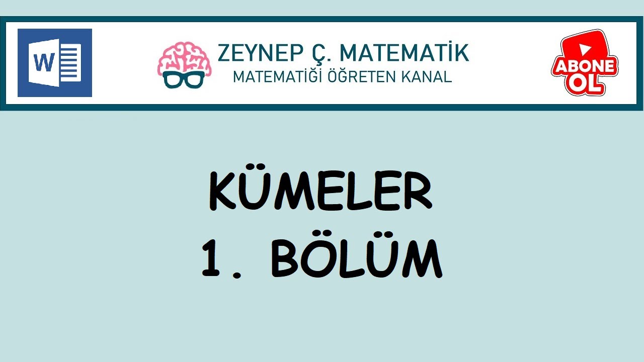 32)KPSS,TYT,ALES,DGS - KÜMELER 1. BÖLÜM - BOL SORU ÇÖZÜMLÜ