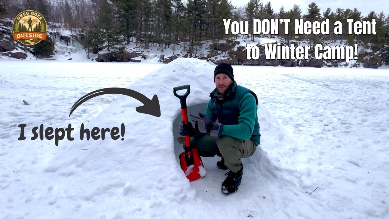 No Tent? No Worries! | Winter Camping in a Quinzhee Snow Shelter