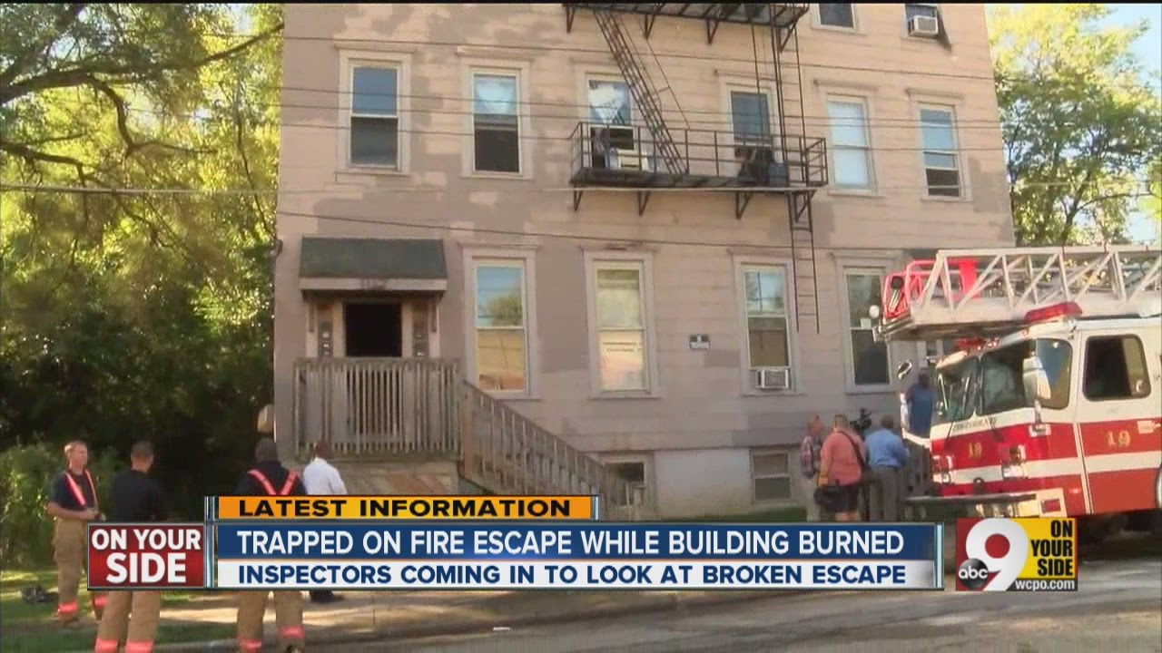 Trapped on fire escape while building burned
