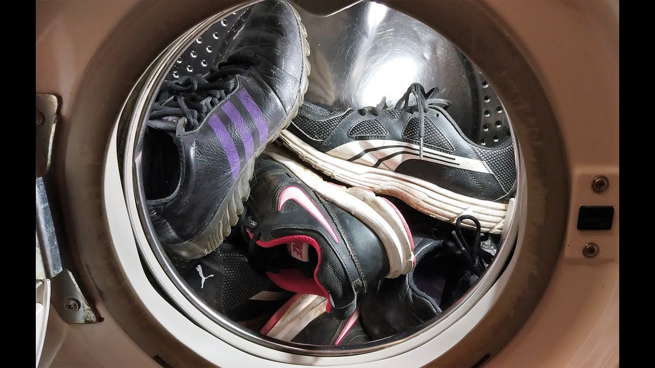 Experiment - Sneakers - in a Washing Machine - Centrifuge