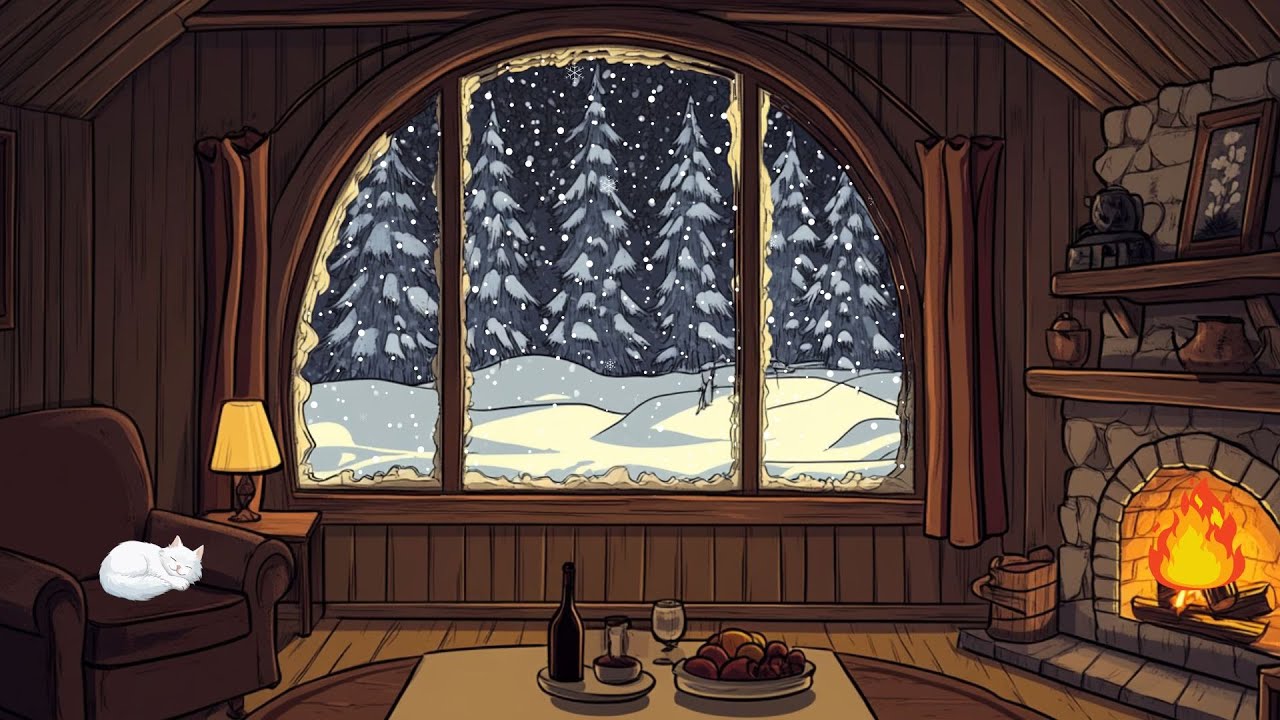 cozy vintage oldies 🎶✨ | classic music playing from another room on a snowy winter night